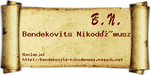 Bendekovits Nikodémusz névjegykártya